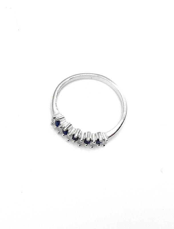 Anillos plata con rectangulos azules
