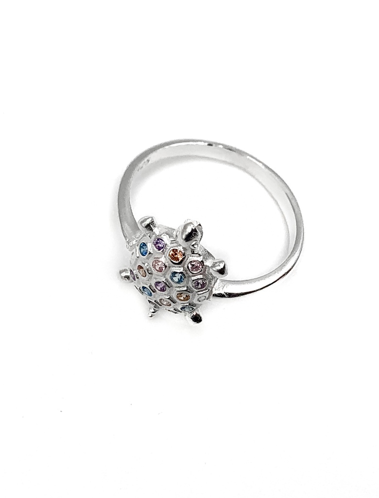 Anillos plata tortuga piedras colores
