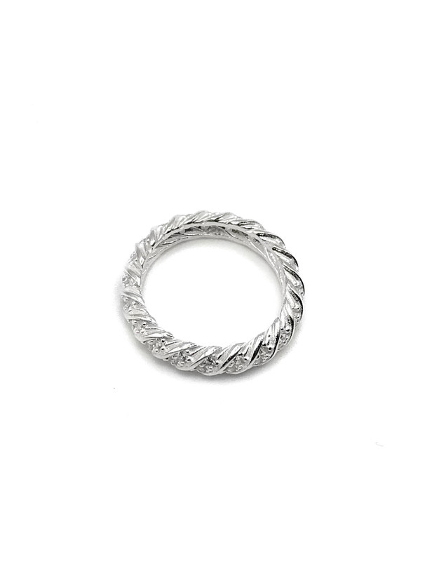 Anillos plata trenzado con escarcha