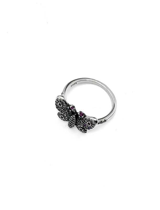 Anillos plata mariposa envejecida de piedras multicolor