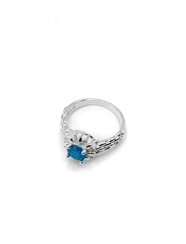 Anillos plata aro tipo reloj piedra grande celeste