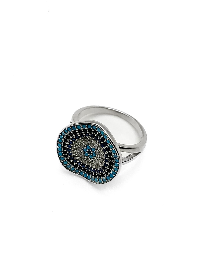 Anillos plata circulo deformado micro pave