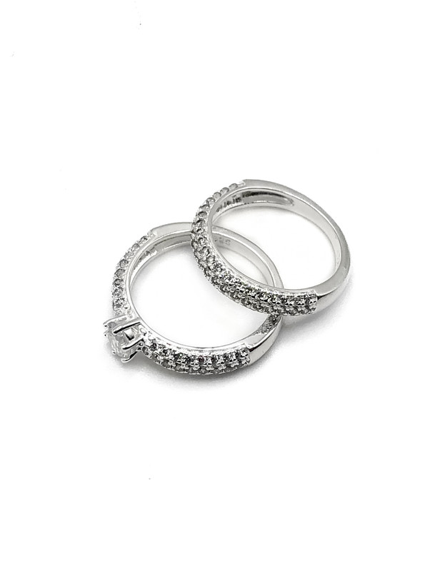 Anillos plata con enjoye en aro simple