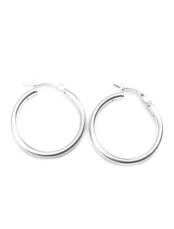 Aretes plata argolla fina mediana 2cm diámetro