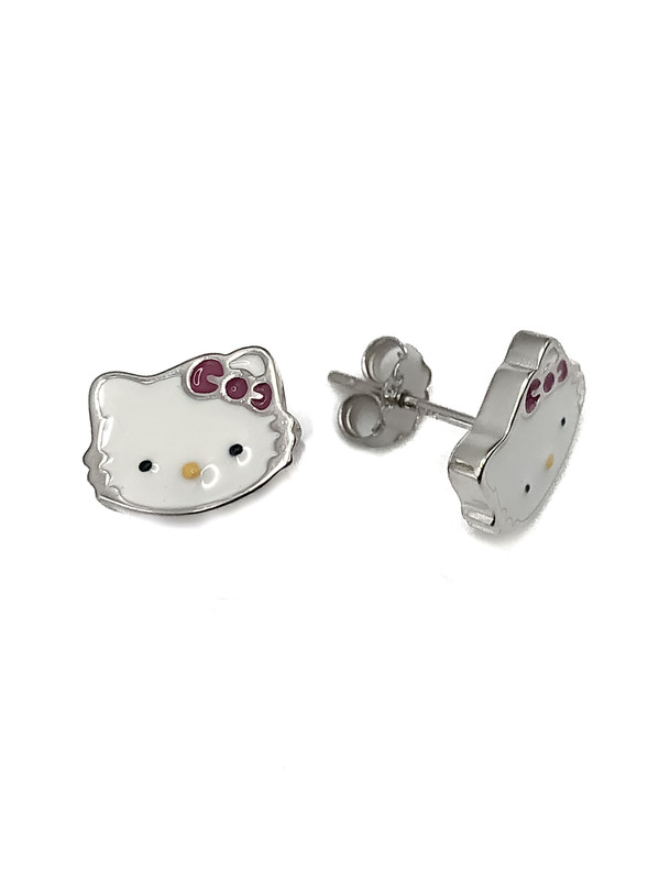 Aretes plata hello kitty