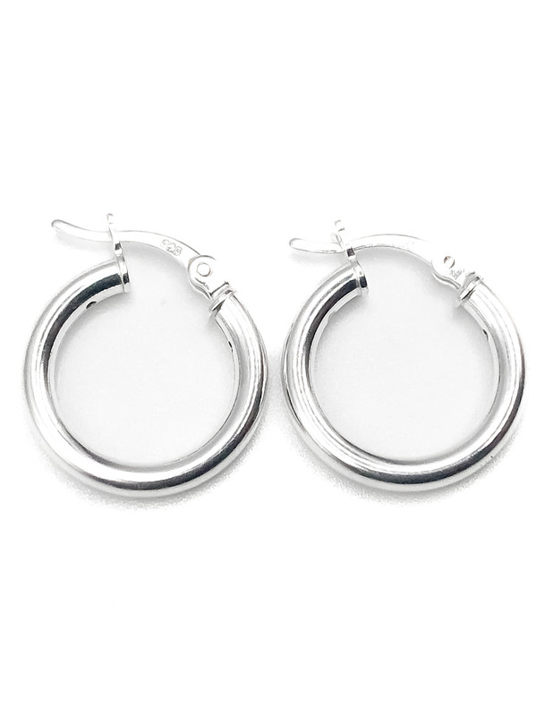 Aretes plata argolla pequeña lisa 1,5 cm diámetro