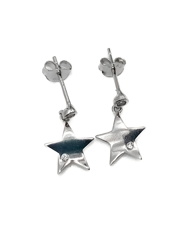 Aretes plata estrella colgante