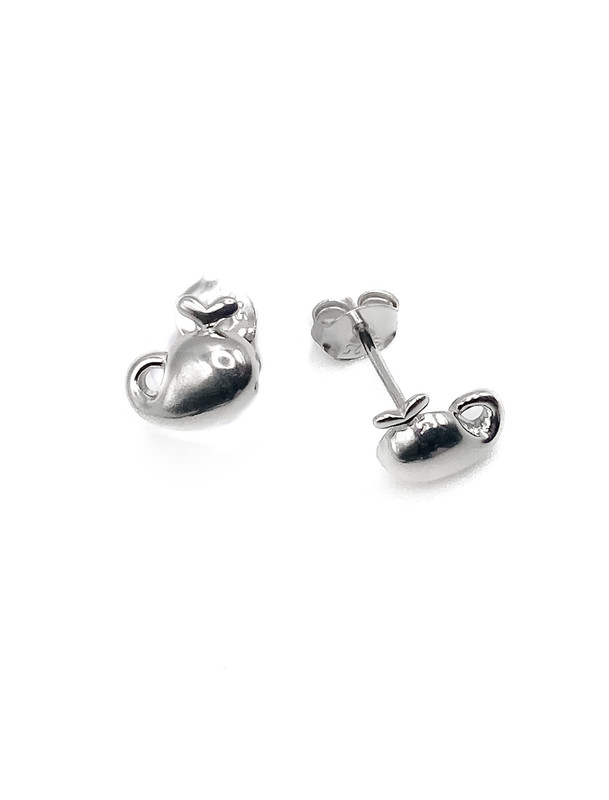 Aretes plata ballenas lisas