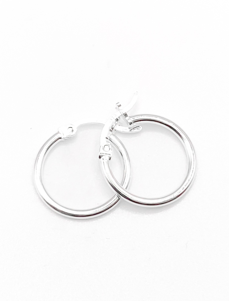 Aretes plata argolla fina pequeña 1cm