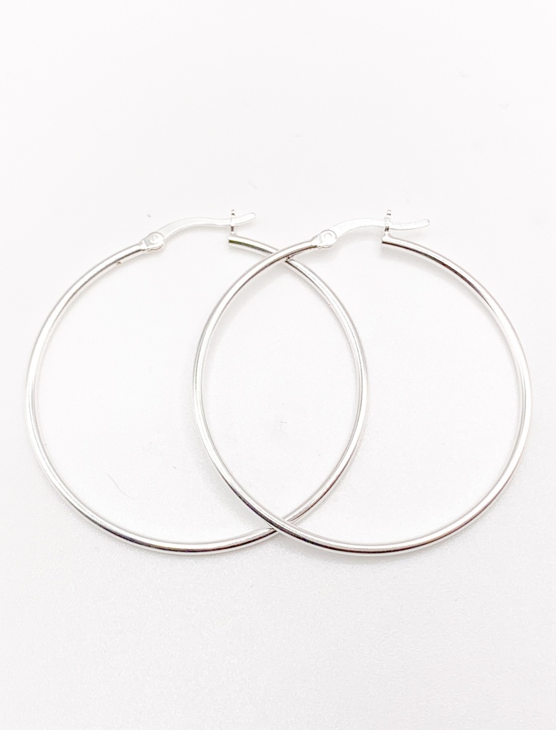 Aretes plata ula fina 4 cm diametro