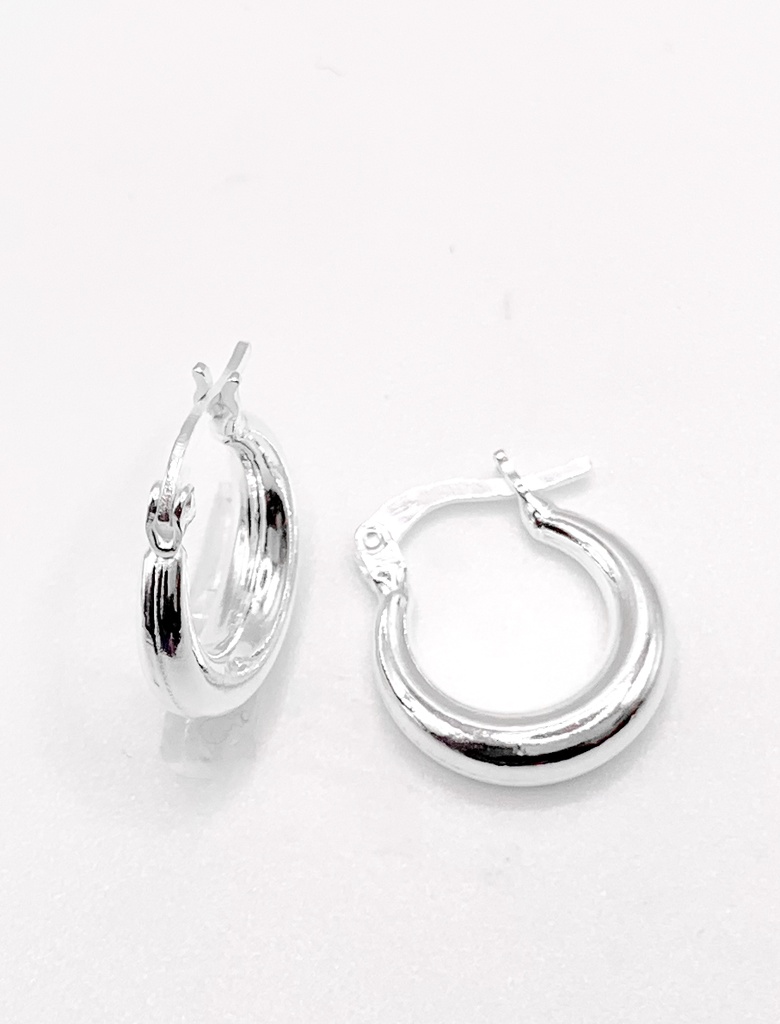 Aretes plata argolla pequeña y gordita