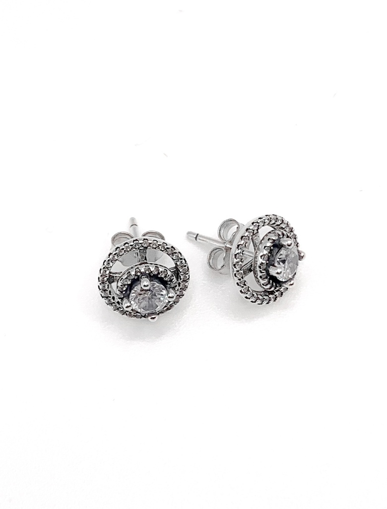 Aretes plata circones con  centro desprendible