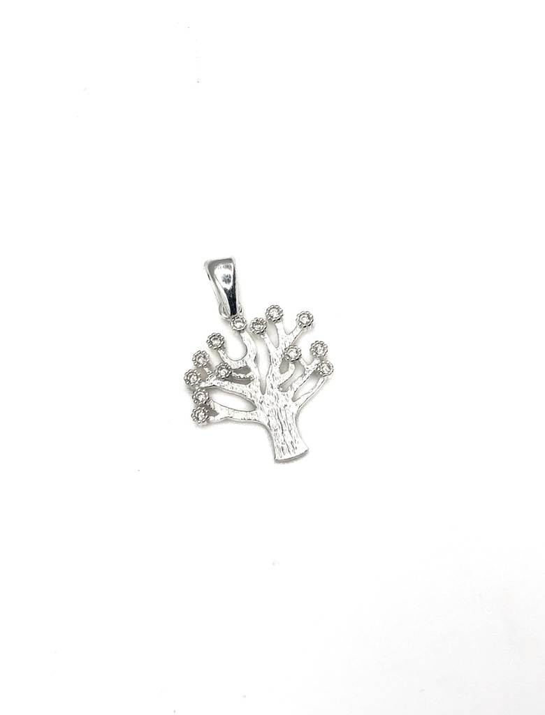 Dijes plata árbol de la vida con circones en las hojas