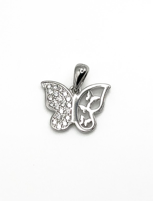 Dijes plata mariposa con alas diferentes