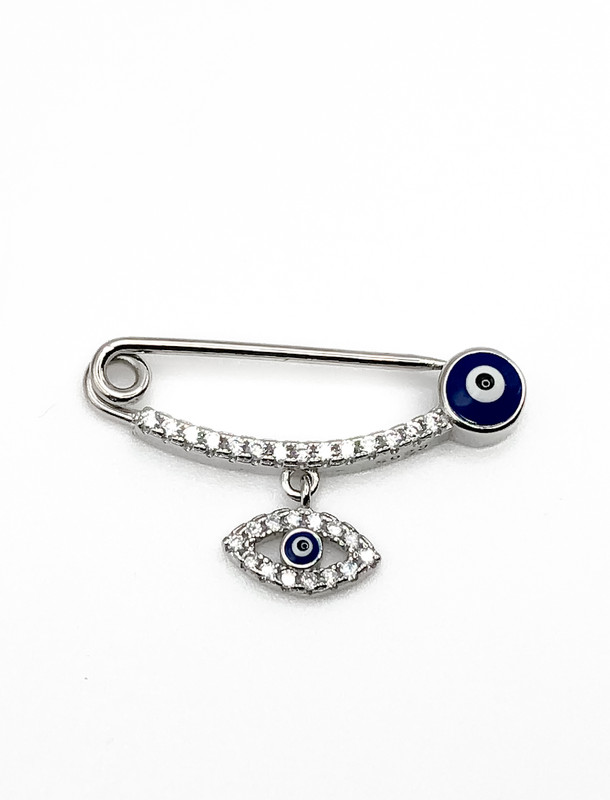 Dijes plata broche imperdible ojo turco