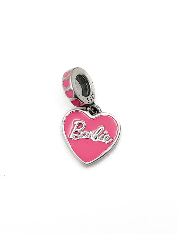 Dijes plata corazon escrito barbie