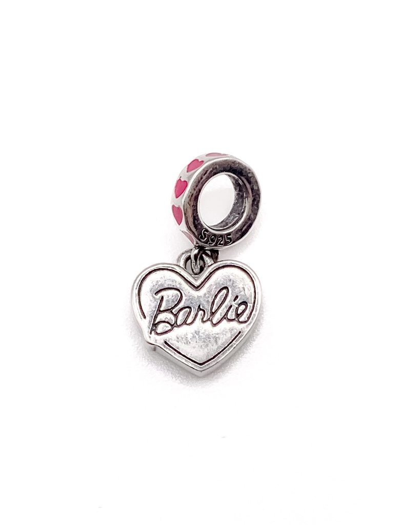 Dijes plata corazon plateado barbie