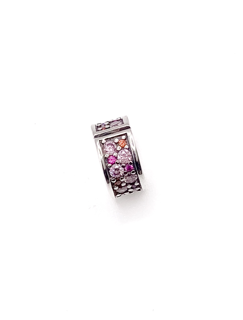 Dijes plata rueda con enjoye varios colores