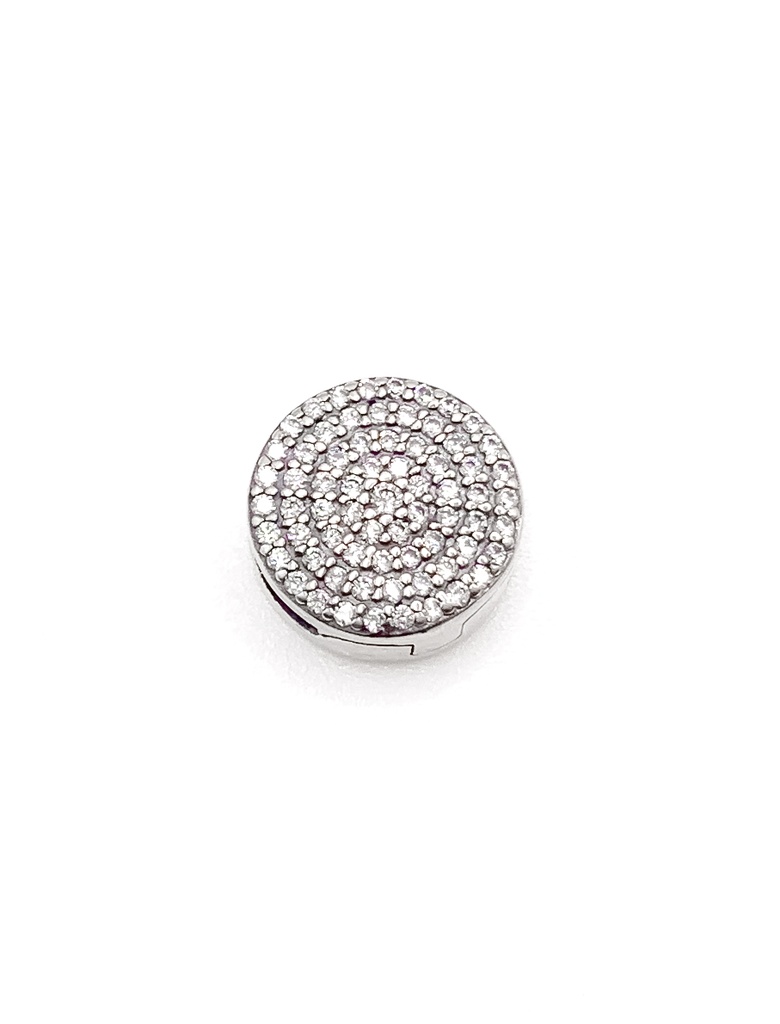 Dijes plata circulo con enjoye espiral