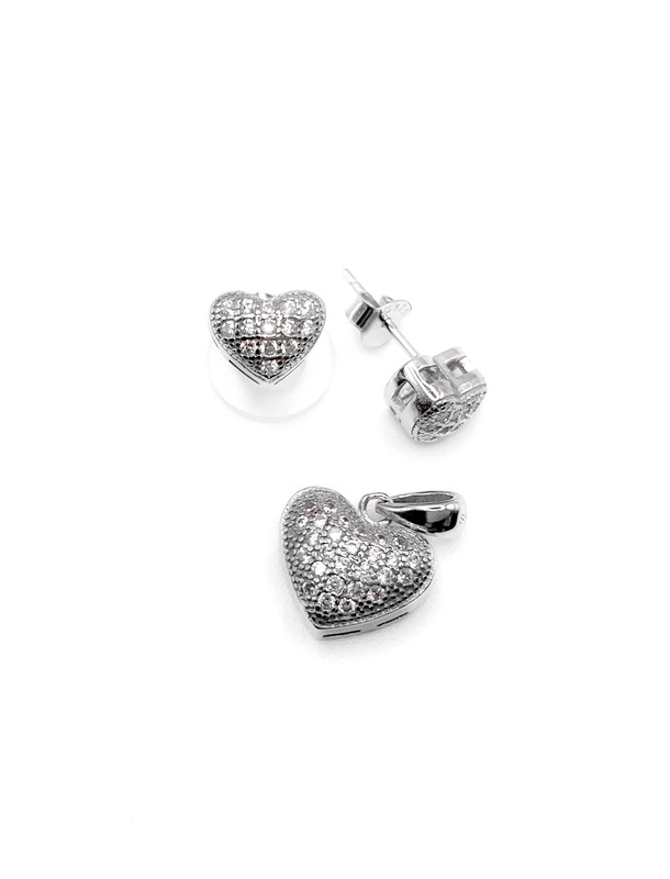 Juegos plata corazon enjoye blanco a presion
