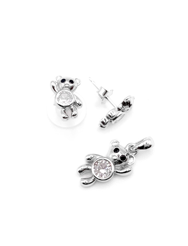 Juegos plata oso corazon blanco