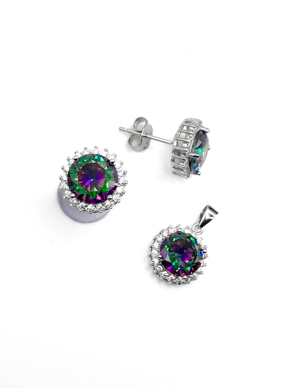 Juegos plata redondo piedra tornasol a presion