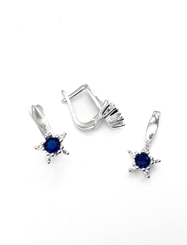 Juegos plata estrella circon azul patente