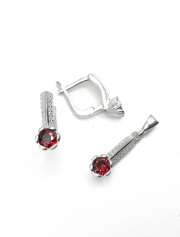 Juegos plata redondo circon rojo tira enjoye patente