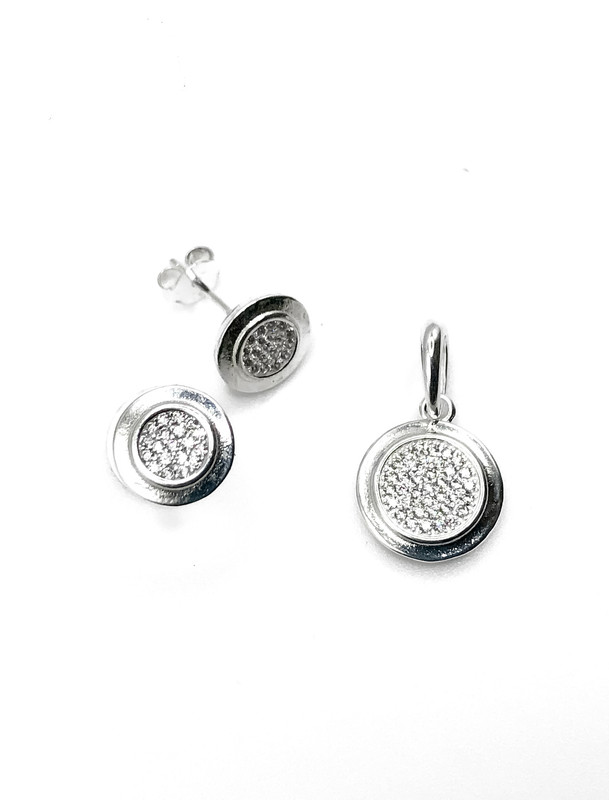 Juegos plata redondo bisel enjoye central a presion