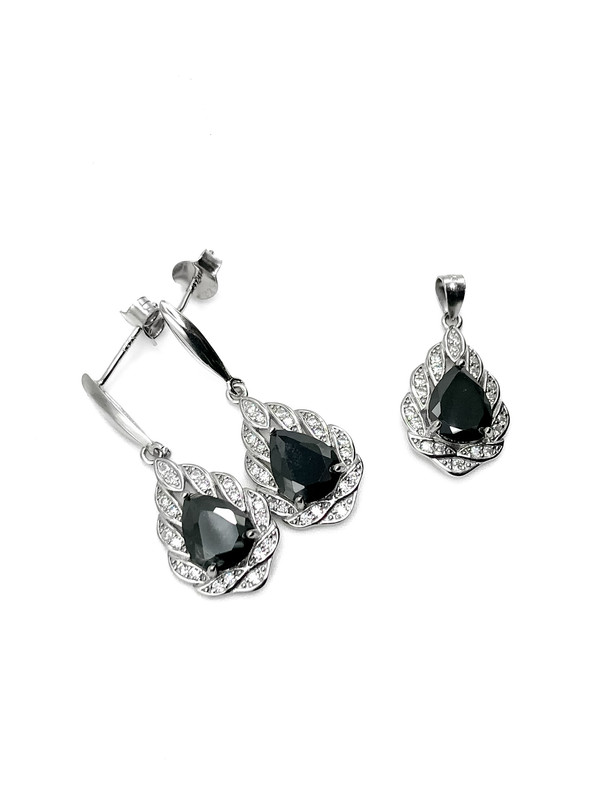 Juegos plata gota negra espejo enjoye a presion