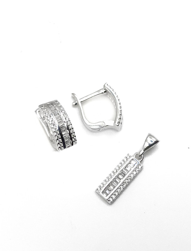 Juegos plata rectangular baguett patente