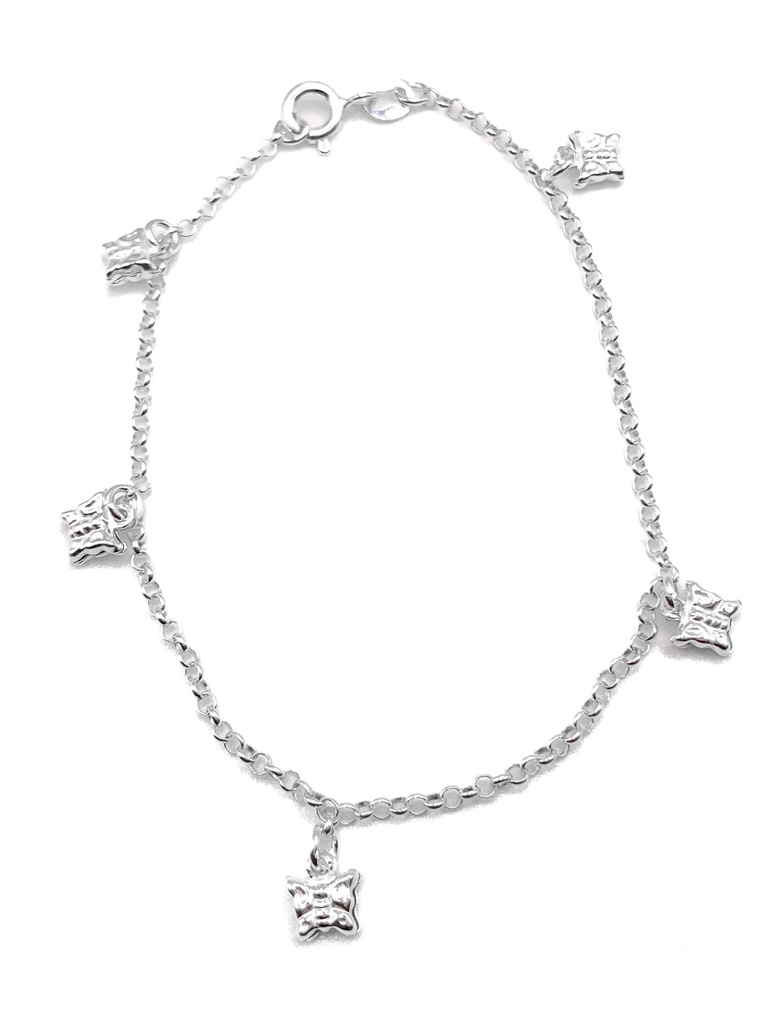 Pulseras plata Mariposas colgantes