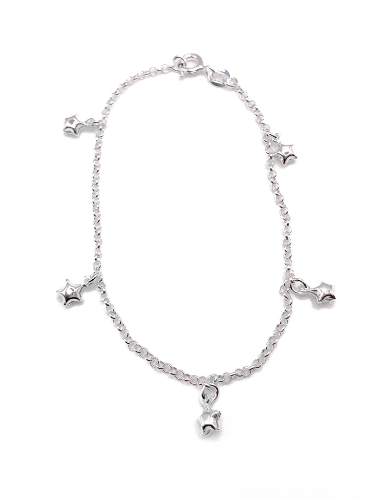 Pulseras plata Estrellas gorditas pequeñas