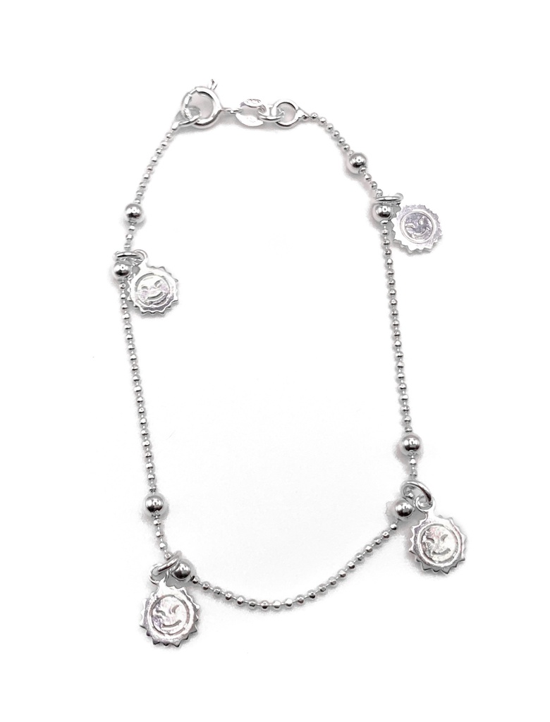 Pulseras plata Soles colgantes