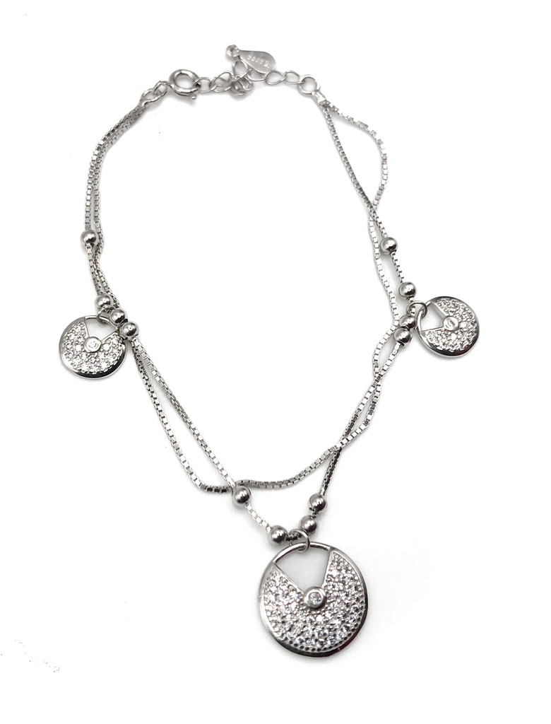 Pulseras plata medio circulo enjoye colgados
