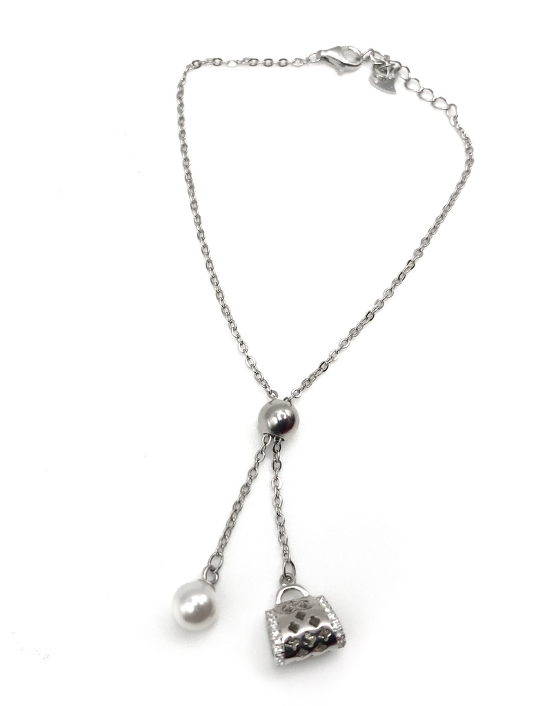 Pulseras plata cartera colgante