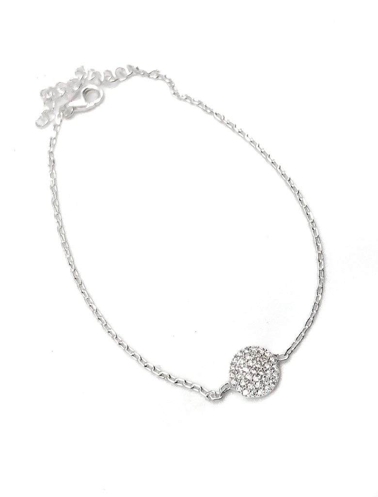 Pulseras plata circulo enjoye blanco