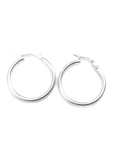 [E0089] Aretes plata argolla fina mediana 2cm diámetro