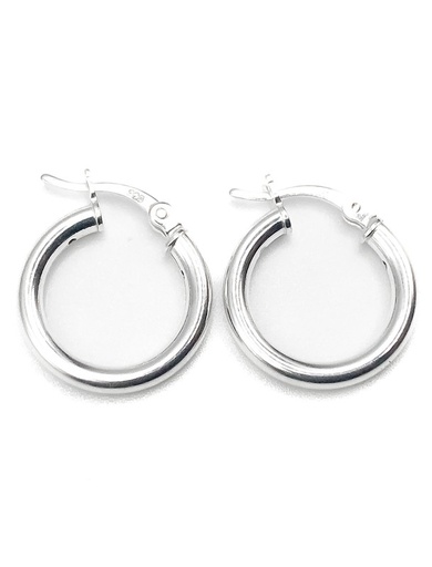 [E0097] Aretes plata argolla pequeña lisa 1,5 cm diámetro