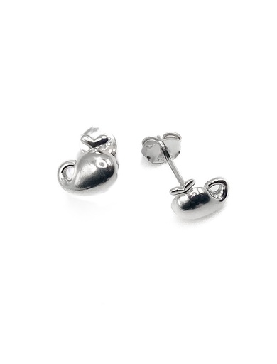 [E0129] Aretes plata ballenas lisas