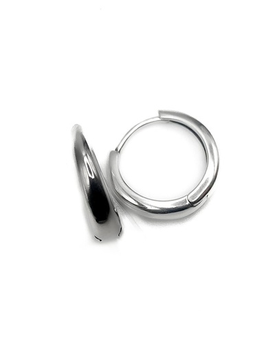 [E0139] Aretes plata huggie gordito 1,5 cm diametro