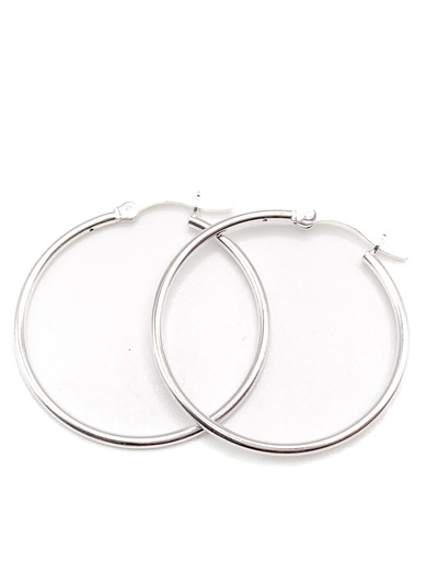 [E0233] Aretes plata argolla fina 3cm