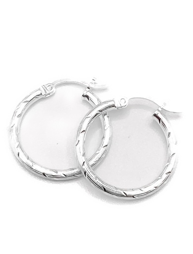 [E0234] Aretes plata argolla fina calada 2cm