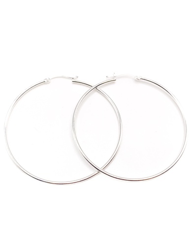 [E0237] Aretes plata ula fina grande 5 cm diametro