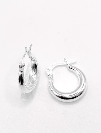 [E0251] Aretes plata argolla pequeña y gordita