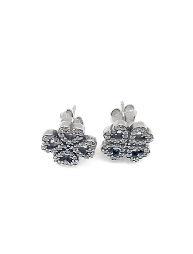 [E0370] Aretes plata trebol de corazones