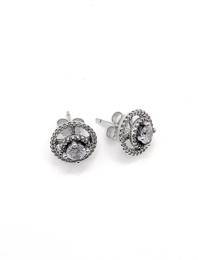 [E0449] Aretes plata circones con  centro desprendible