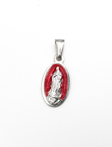 [P0019] Dijes plata virgen guadalupe roja