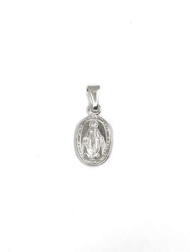 [P0048] Dijes plata virgen inmaculada 1.5cm ovalada