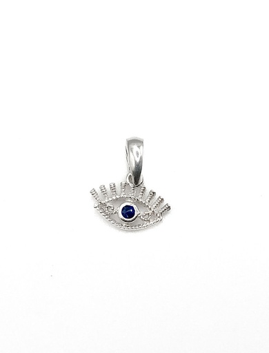 [P0062] Dijes plata ojo turco piedra azul